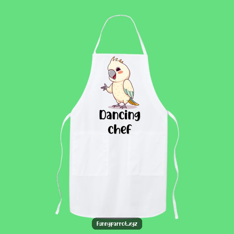 Cheeky Dancer Parrot Apron: Funny Kitchen Wear for Playful Cooks