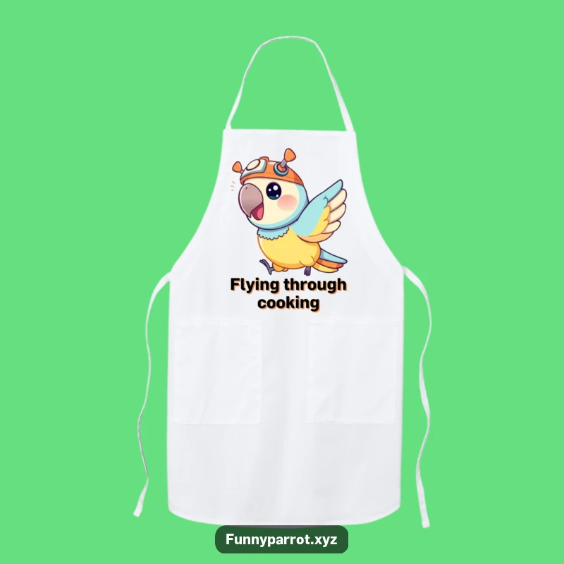 Funny Parrot Apron, Zippy Bird Propeller Hat Kitchen Wear for Fun Cooks