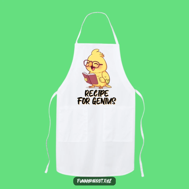 Funny Laughing Parrot Apron - Cook with wit and spectacle-wearing bird style!