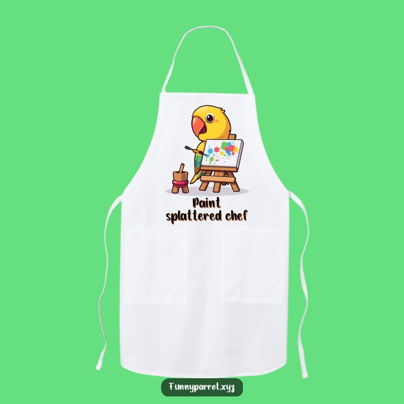 Funny Parrot Artist Apron: Creative Painter Fun, Hilarious Cooking Gift