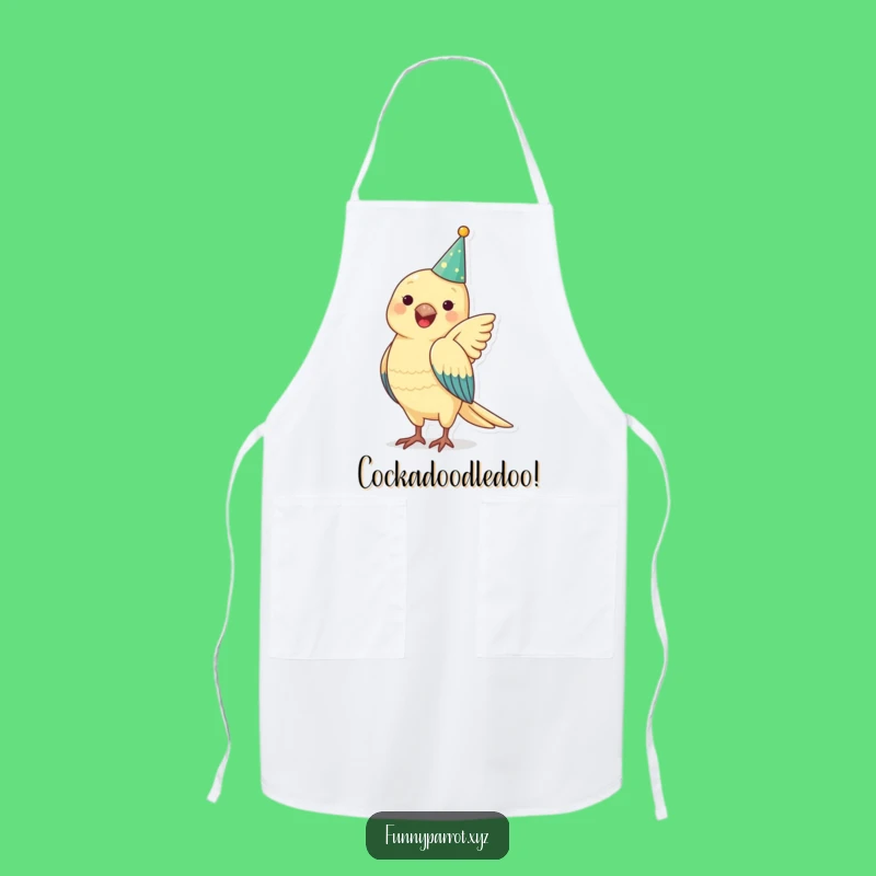 Funny Parrot Party Hat Apron: Cook Up Smiles in the Kitchen