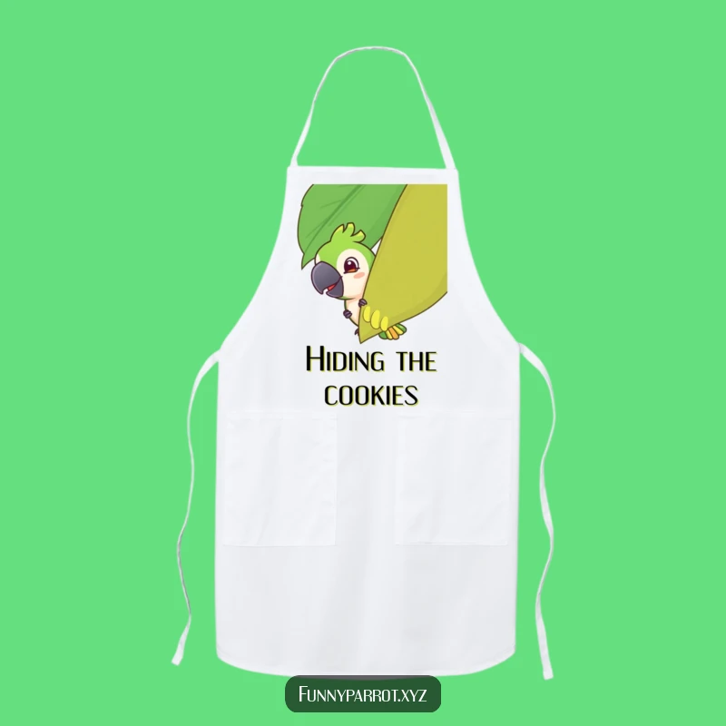 Funny Parrot Peeking Apron: Mischievous Chef Fun, Hilarious Cooking Gift