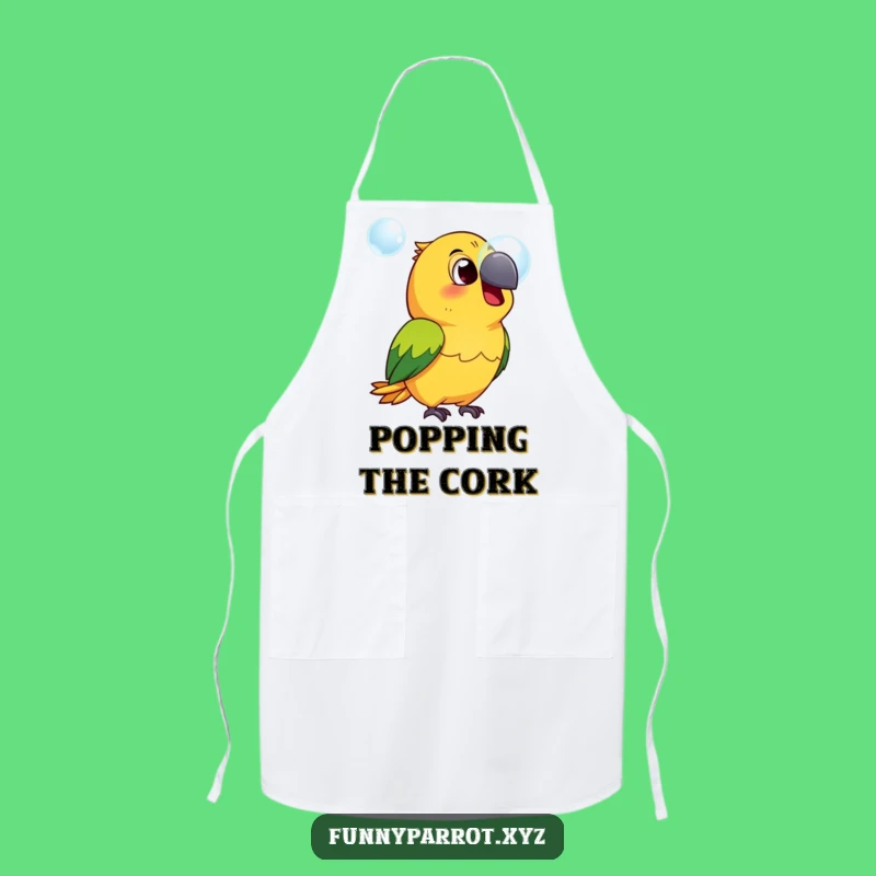 Funny Surprised Parrot Apron - Cook with comical avian shock and style!