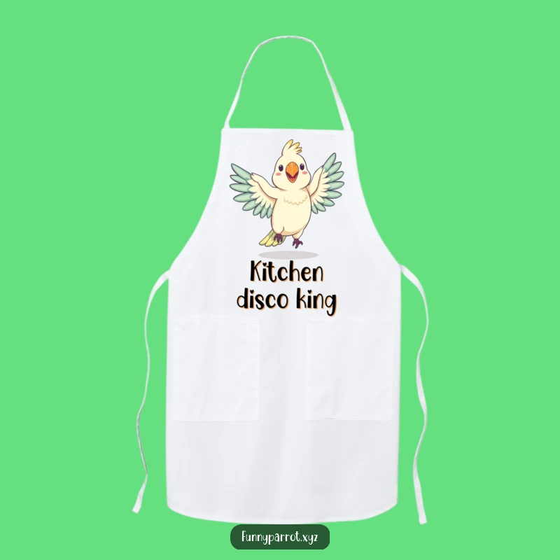 Funny Wobbly Parrot Dance Apron: Silly Chef Bird Grooving, Hilarious Kitchen Gift