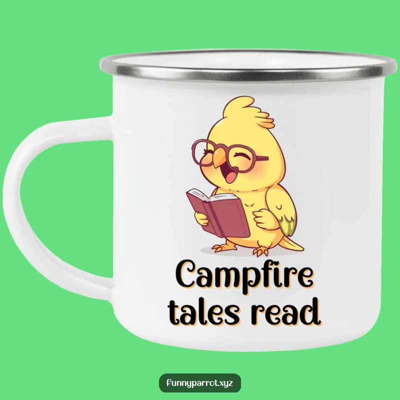 Funny Laughing Parrot Camping Mug - Your adventure brew with wise bird humor!