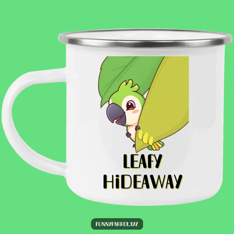 Funny Parrot Peeking Mug: Mischievous Parrot Outdoor Fun, Rugged and Hilarious Funny Gift