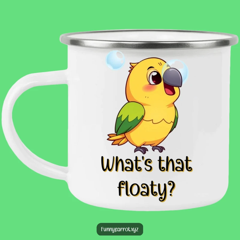 Funny Surprised Parrot Camping Mug - Your adventure fuel with hilarious bird shock!