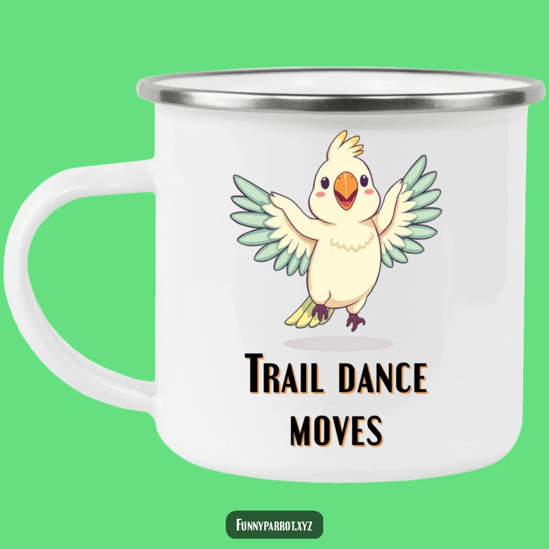 Funny Wobbly Parrot Dance Camping Mug: Durable & Silly Bird Grooving, Outdoor Gift