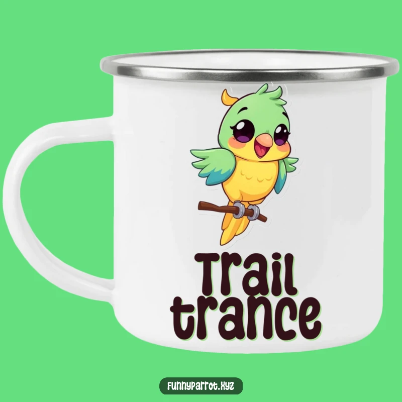 Spinning Parrot Camping Mug: Funny Outdoor Fun with Vibrant Energy