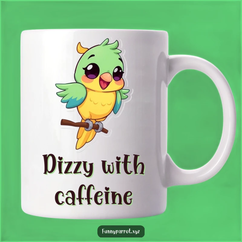 Excited Parrot Mug: Vibrant, Spinning Fun, a Funny Treat Gift