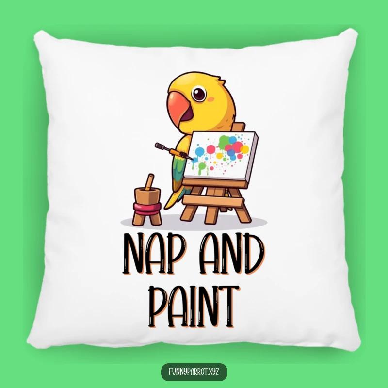 Funny Parrot Artist Pillow: Creative Parrot Comfort, Soft and Hilarious Funny Gift