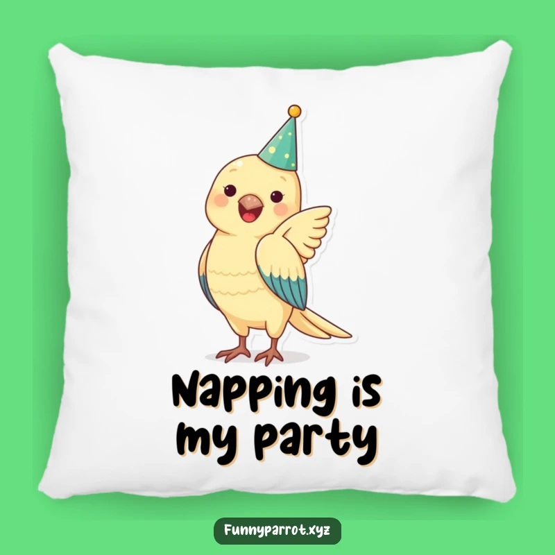 Funny Parrot Party Hat Pillow: Comfy Cuteness for Your Couch