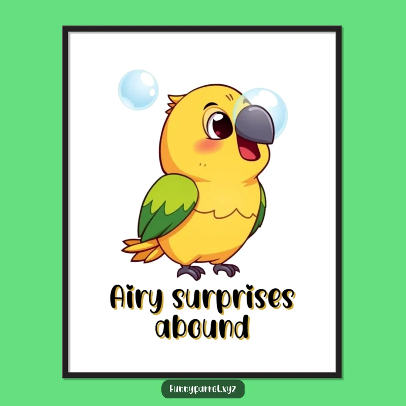 Funny Surprised Parrot Digital Art - Instantly add hilarious avian shock to your decor!