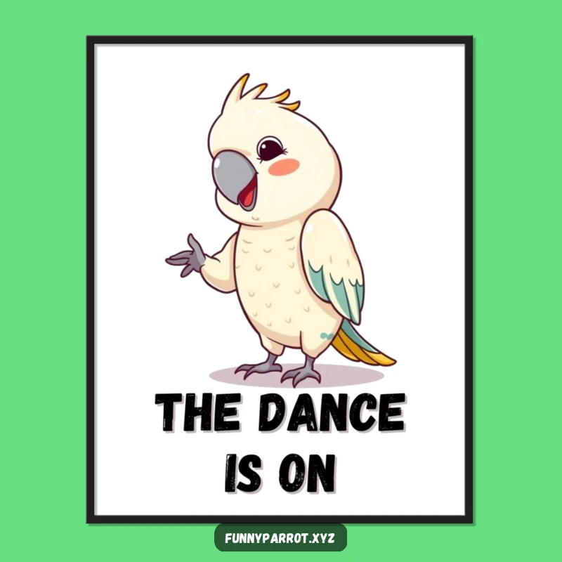 Cheeky Dancer Parrot Digital Art: Funny Decor with Tiny Dance Moves