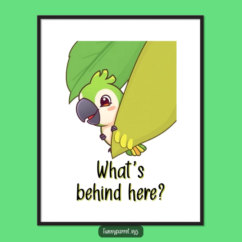 Funny Parrot Peeking Art: Mischievous Grin, Instant Humorous Decor, Perfect Funny Gift