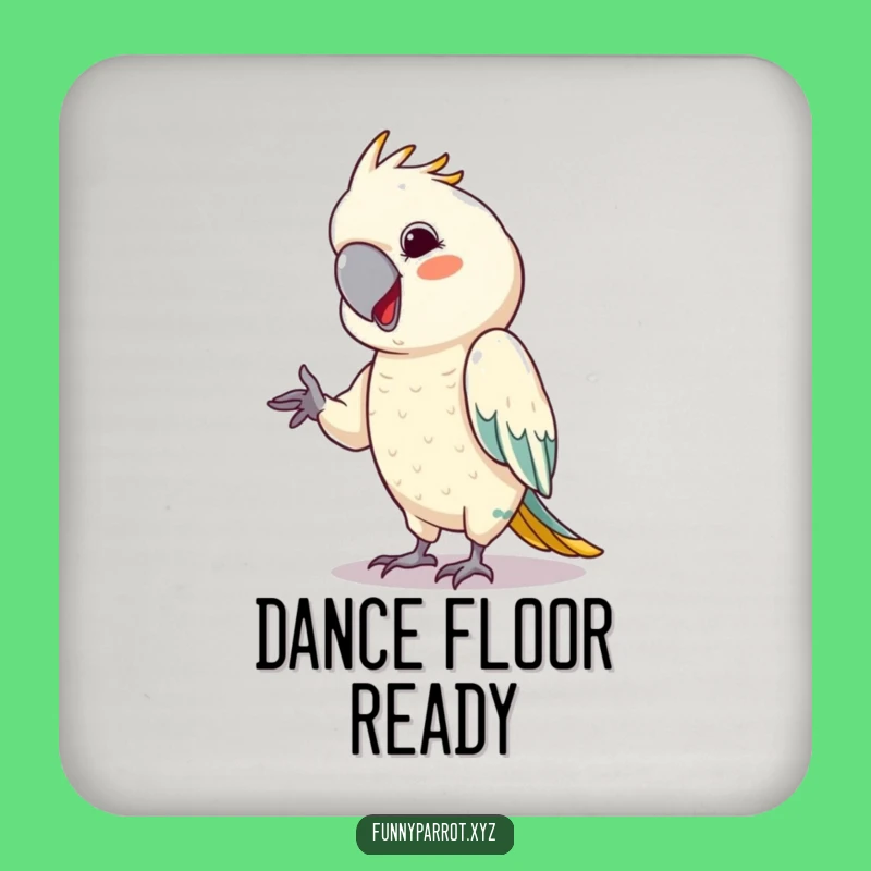 Cheeky Dancer Parrot Coasters: Funny Set with Tiny Dance Moves