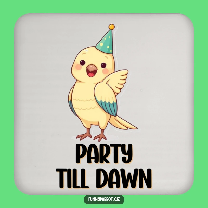 Funny Parrot Party Hat Coaster: Protect Surfaces with Parrot Panache