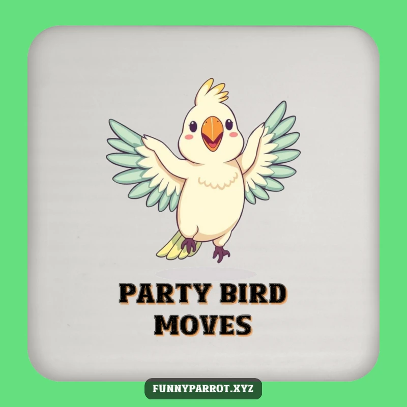 Funny Wobbly Parrot Dance Coaster: Protect Surfaces with a Silly Grooving Bird