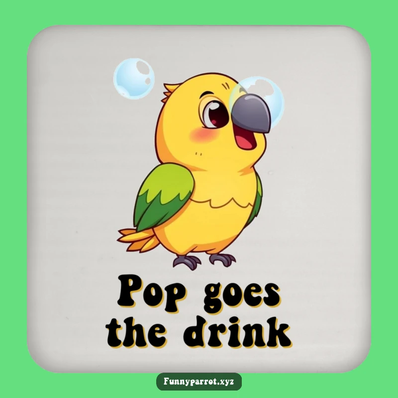 Funny Surprised Parrot Coaster - Protect your surfaces with hilarious bird shock!