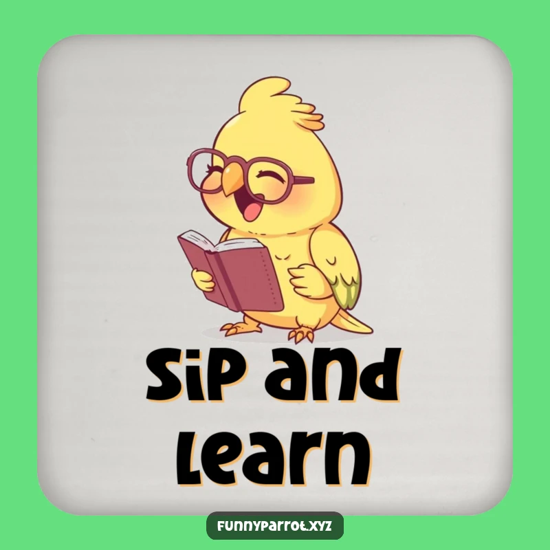 Funny Laughing Parrot Coaster - Protect surfaces with witty bird humor!