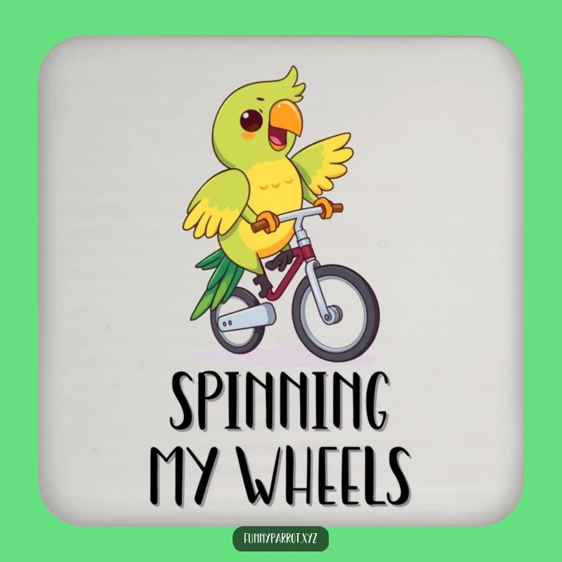 Funny Parrot Unicycle Coasters: Determined Parrot Decor, Protects Surfaces humorously, Funny Gift