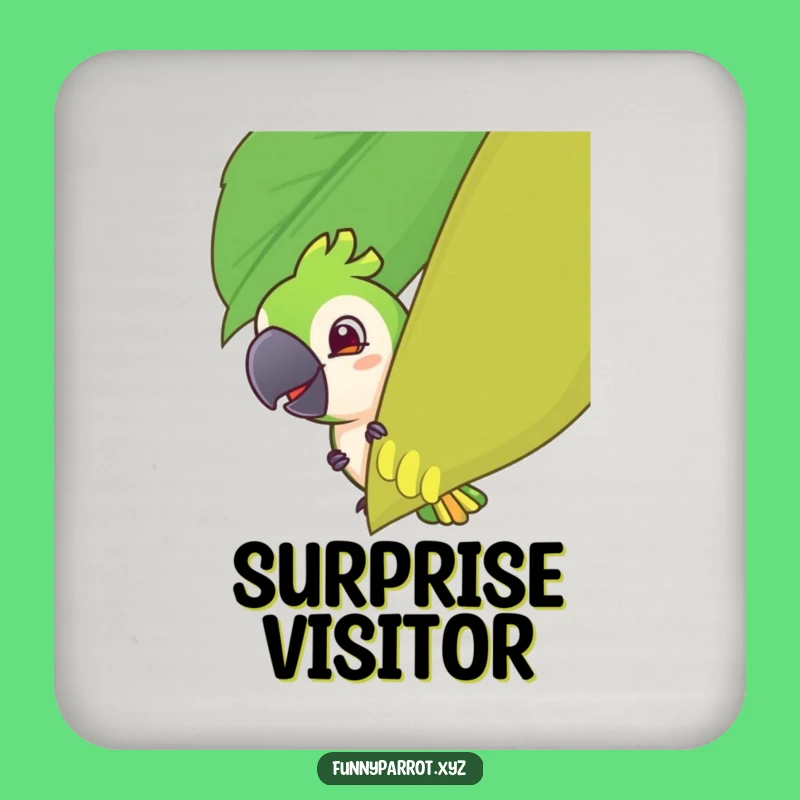 Funny Parrot Peeking Coasters: Mischievous Parrot Decor, Protects Surfaces humorously, Funny Gift