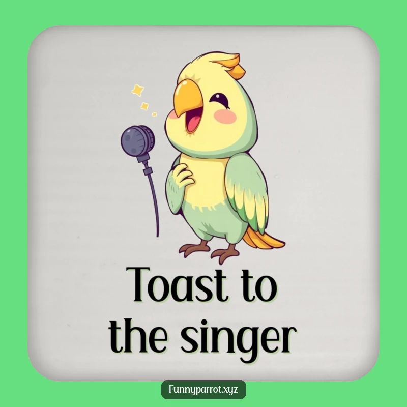 Funny Singing Parrot Coaster: Protect Surfaces with a Happy Performing Bird