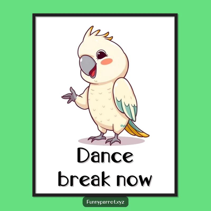 Cheeky Dancer Parrot Poster: Funny Wall Art of a Tiny Dancer