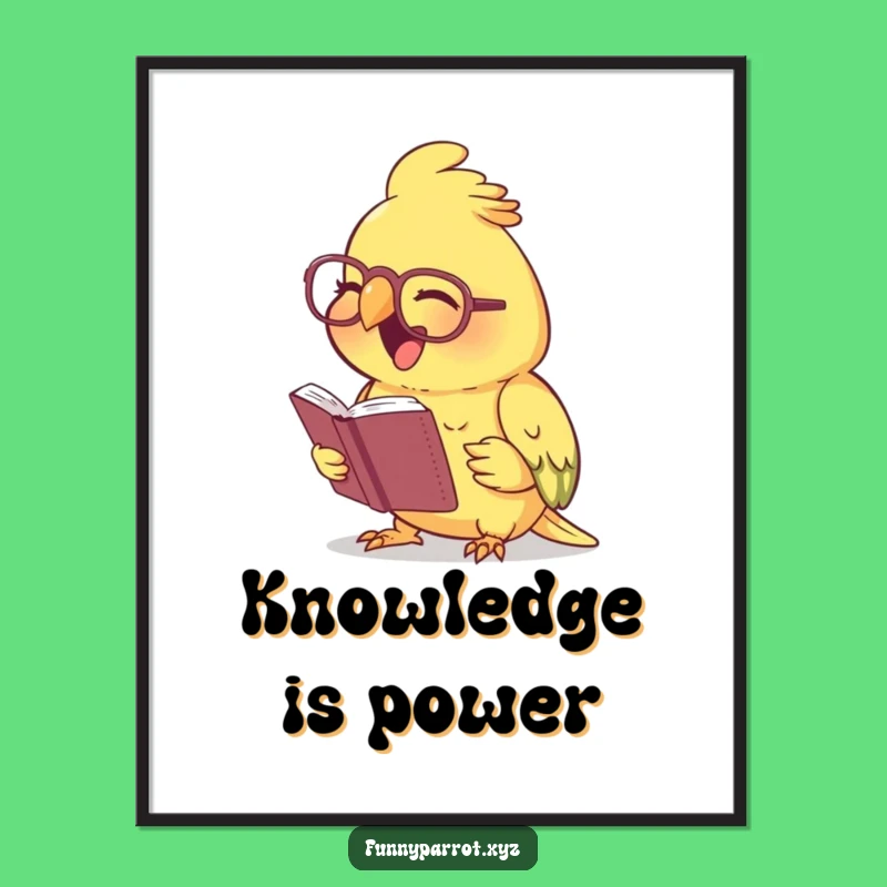 Funny Laughing Parrot Poster - Decorate with wit and spectacle-wearing bird humor!