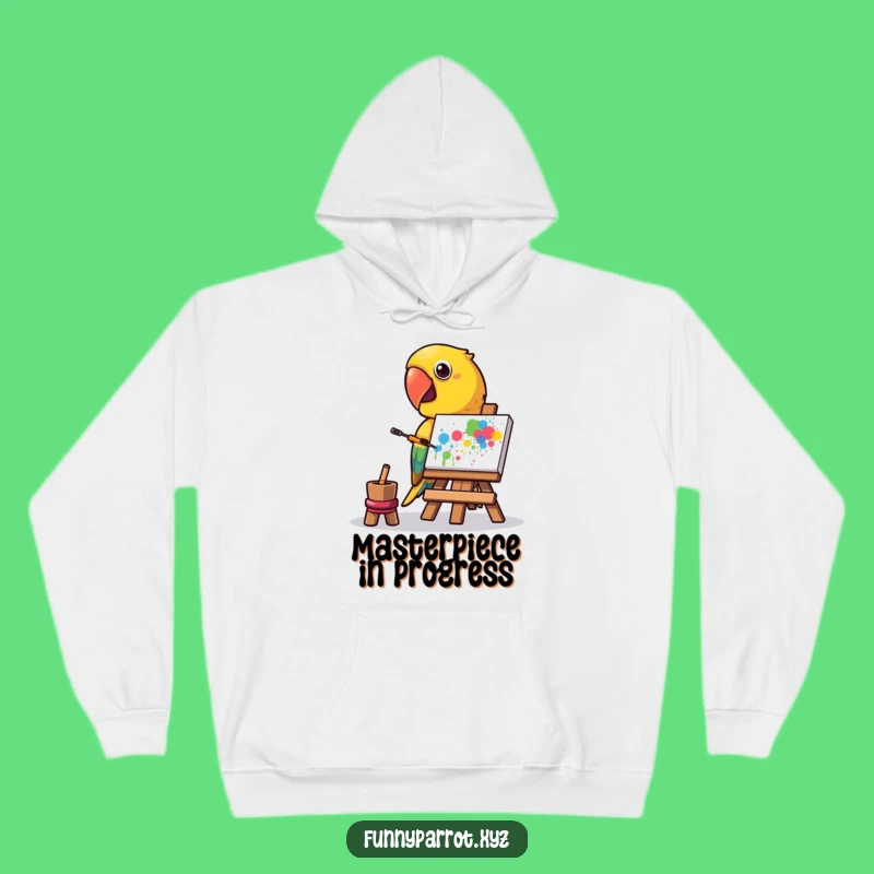 Cozy Funny Parrot Artist Hoodie: Creative Parrot Painter, Warm and Hilarious Funny Gift