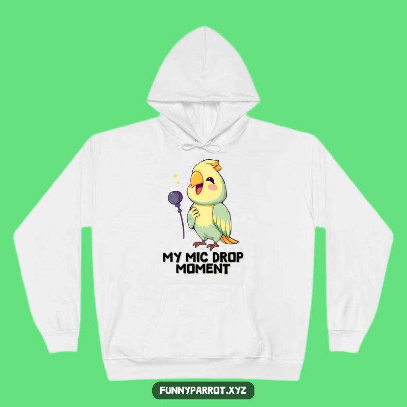 Funny Singing Parrot Hoodie: Cozy Comfort with a Happy Bird Performing, Great Gift
