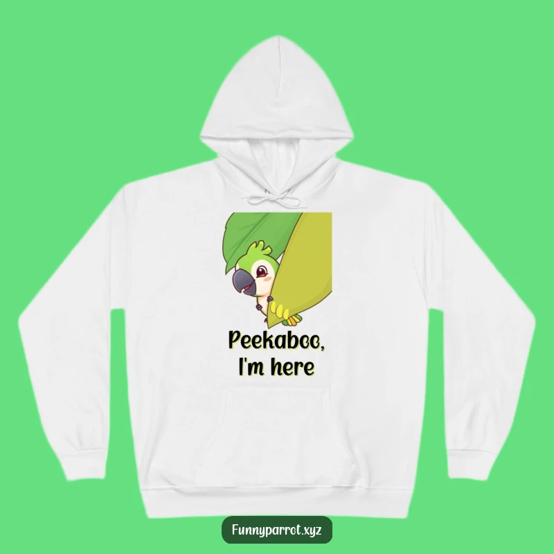 Cozy Funny Parrot Peeking Hoodie: Mischievous Parrot, Warm and Hilarious Funny Gift
