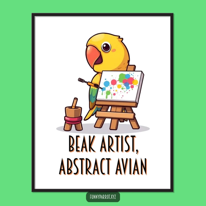 Funny Free Printable Art Parrot Wall Art: Abstract Splatter Downloadable Decor