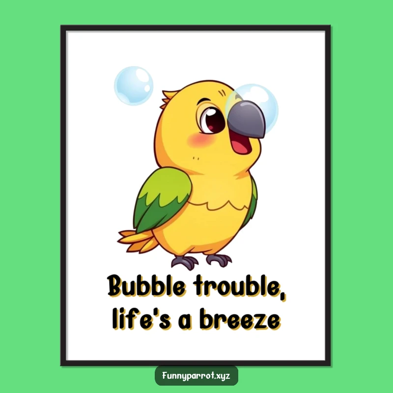 Free Printable Wall Art: Surprised Parrot Bubble Humor - Funny Downloadable Art Decor!