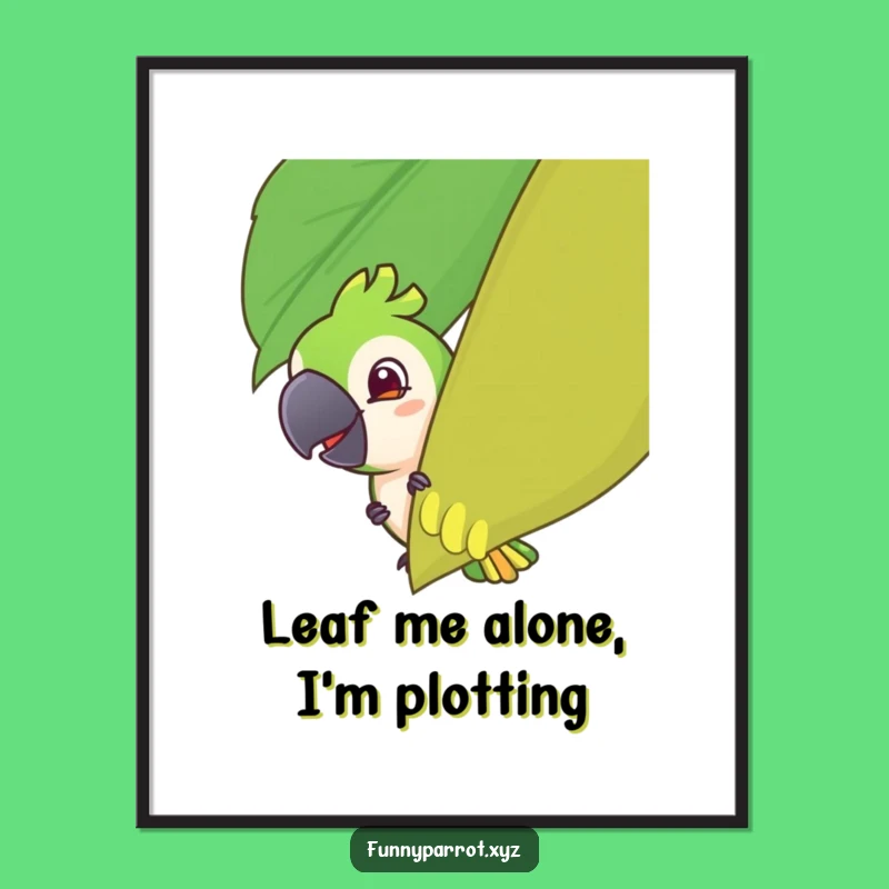 Funny Free Printable Peeking Parrot Wall Art: Mischief Downloadable Decor