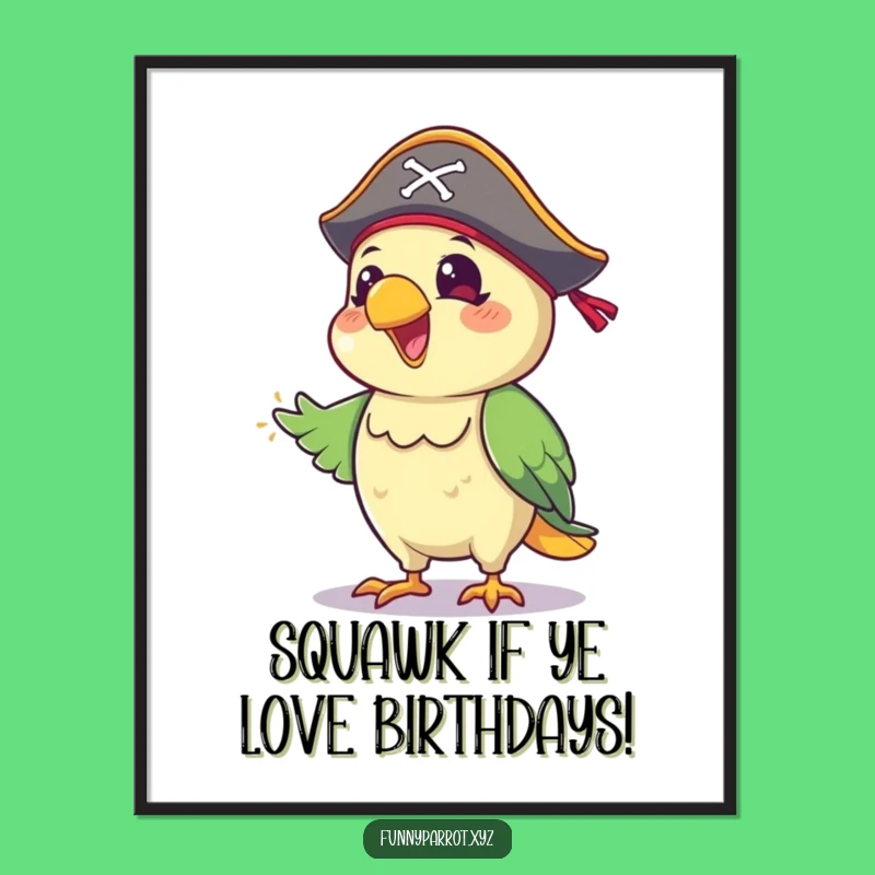 Funny Free Printable Wall Art: Pirate Parrot Jigging, Humorous Downloadable Decor