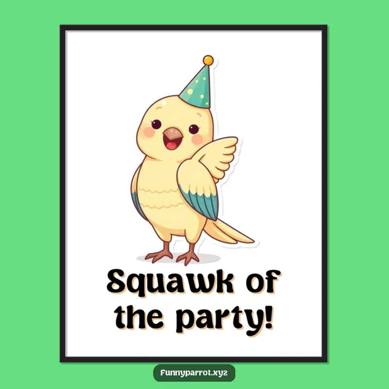 Funny Free Printable Wall Art: Party Parrot - Downloadable Art for Cheerful Decor