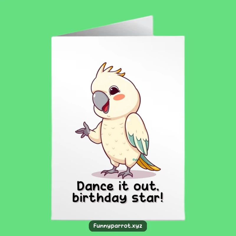 Funny Free Printable Birthday Card: Dancing Parrot Download for a Groovy Celebration