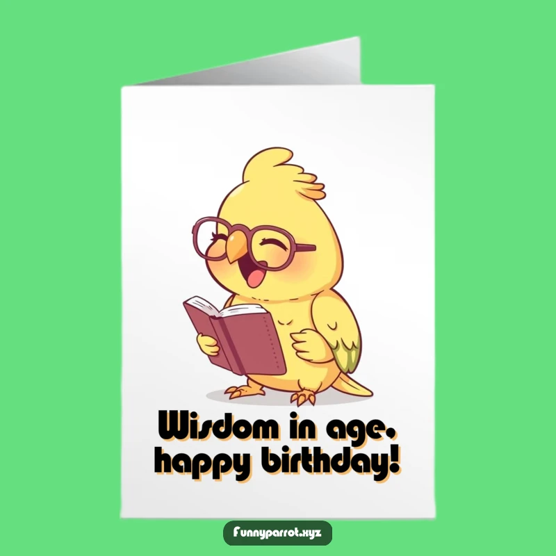 Free Printable Birthday Card: Laughing Parrot Scholar - Funny Downloadable Gift!
