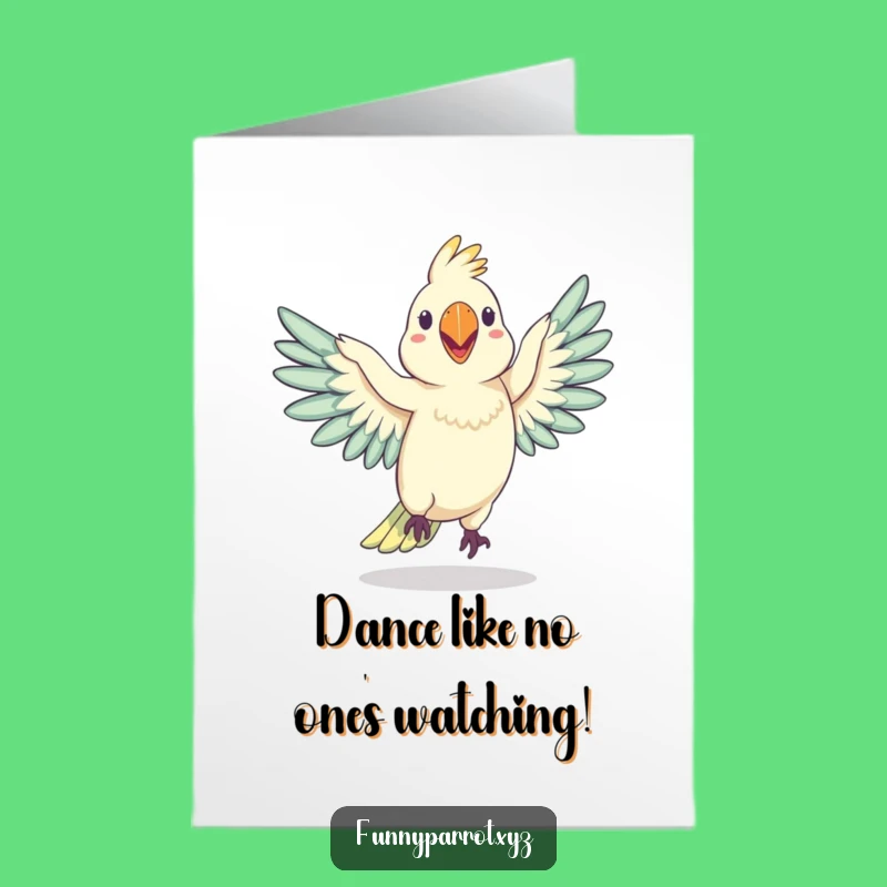 Free Printable Congrats Card: Wacky Parrot Shuffle - Humorous Downloadable Cheer