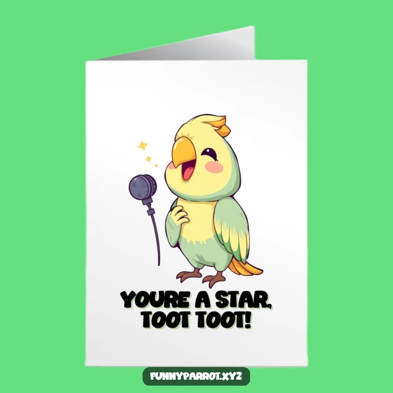 Free Printable Congrats Card: Parrot's Winning Song - Humorous Downloadable Cheer