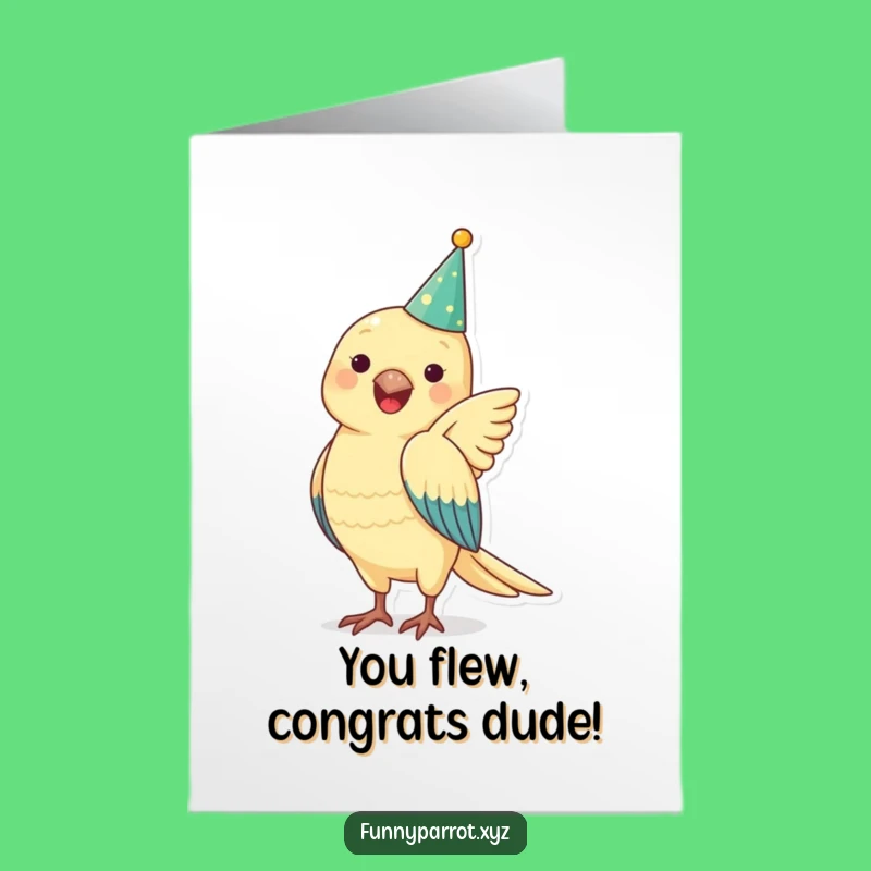 Free Printable Congratulations Card: Funny Parrot Wings - Downloadable Gift for Success