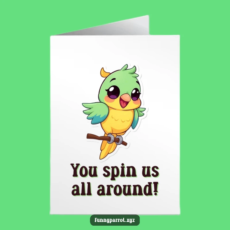 Funny Free Printable Congrats Card: Spinning Parrot Download for Exciting Achievements