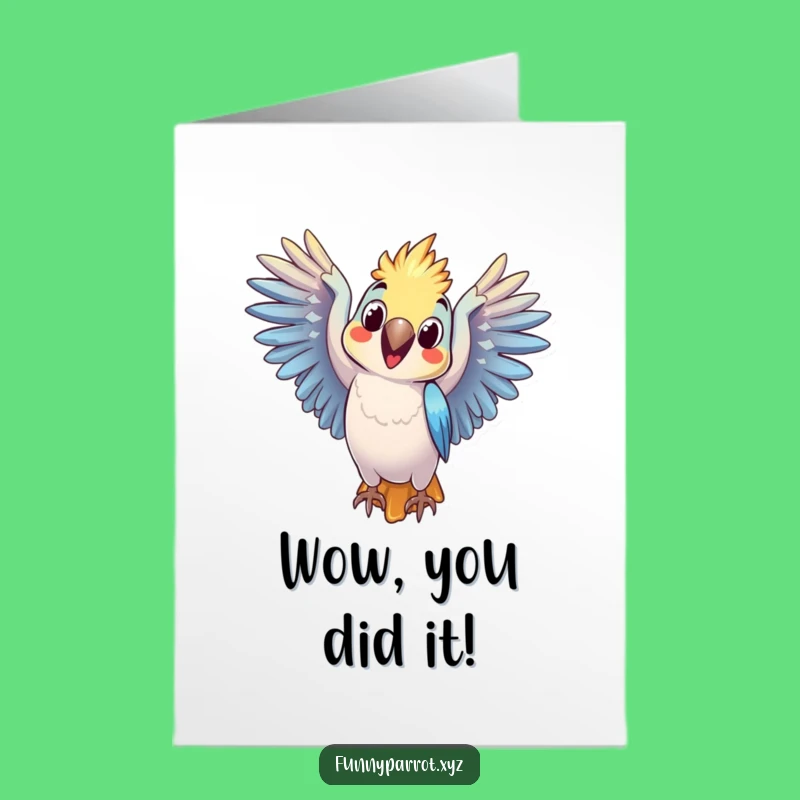 Free Printable Congrats Card: Shocked Parrot Amazing News Downloadable Gift