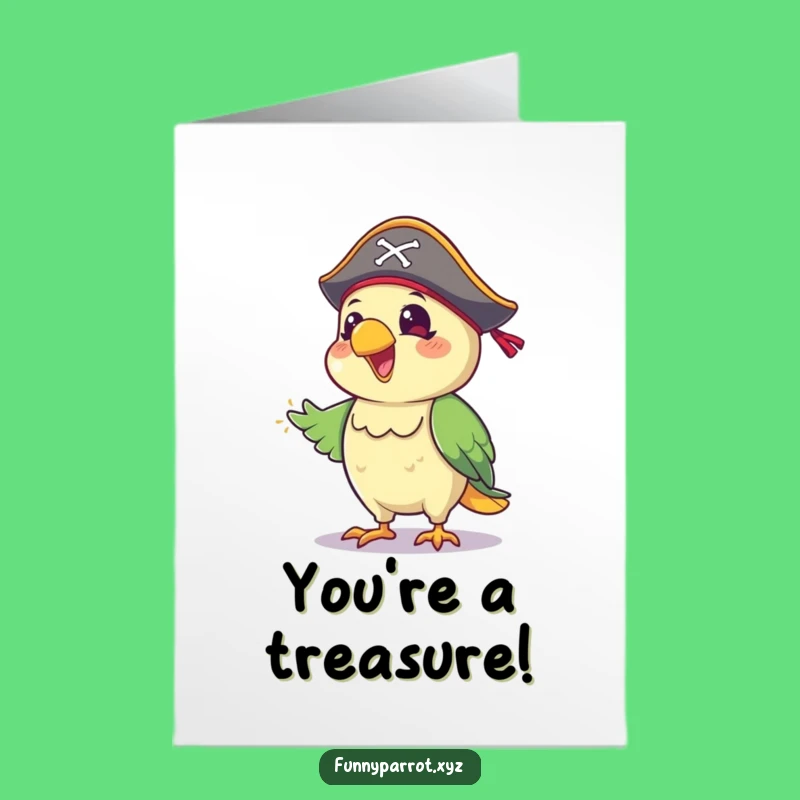 Free Printable Congrats Card: Funny Pirate Parrot Jigging Celebration Downloadable