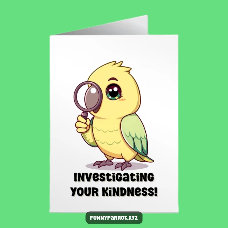 Free Printable Thank You Card: Curious Parrot Investigates Kindness Downloadable