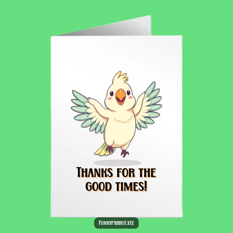 Free Printable Thank You Card: Dancing Parrot's Gratitude - Funny Downloadable Note