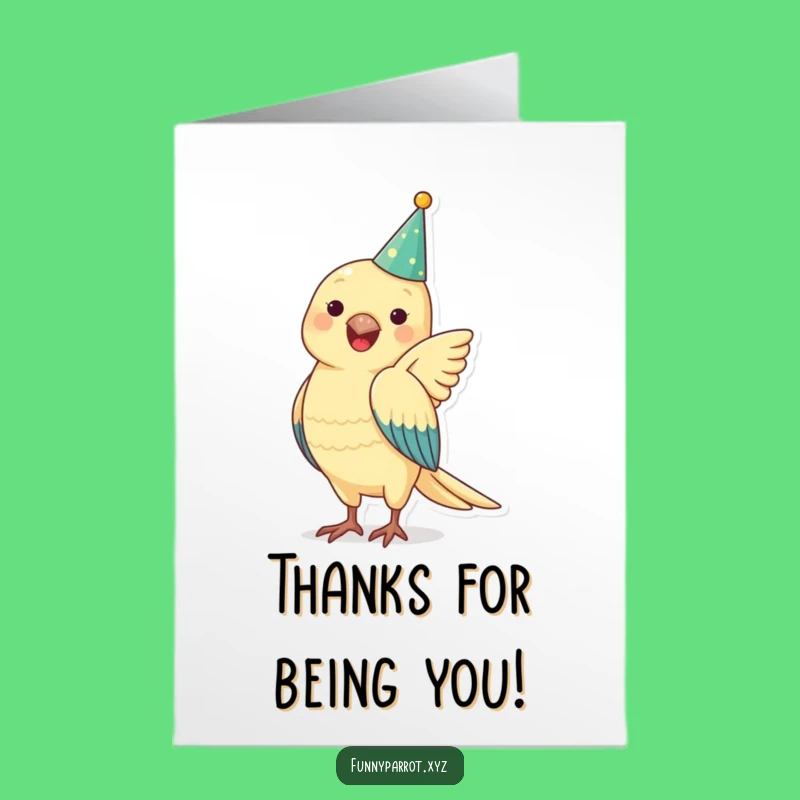 Free Printable Thank You Card: Funny Parrot Wings - Downloadable Gift of Gratitude