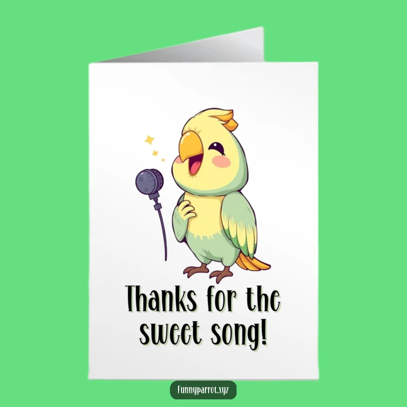 Free Printable Thank You Card: Parrot's Thank You Tune - Funny Downloadable Note
