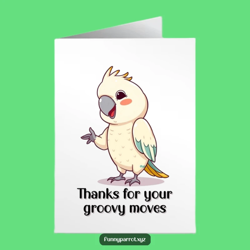 Funny Free Printable Thank You Card: Dancing Parrot Download for a Fun Message